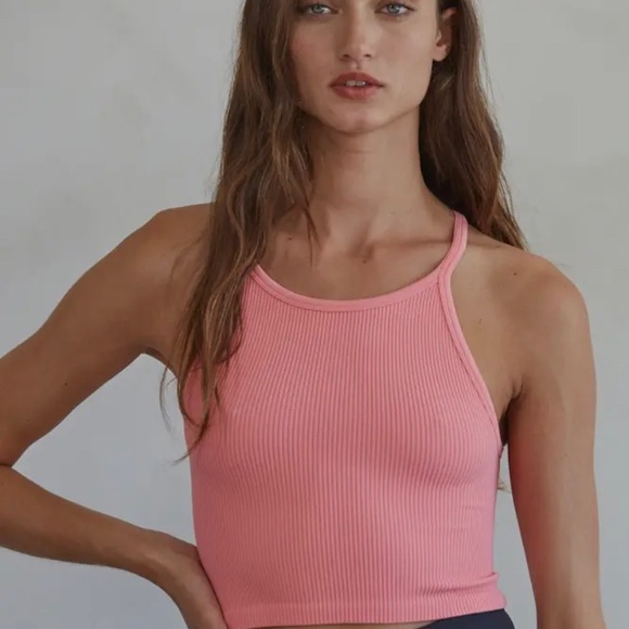 #178. Ribbed Racerback Tank - Malibu Pink - Picture 3 of 3